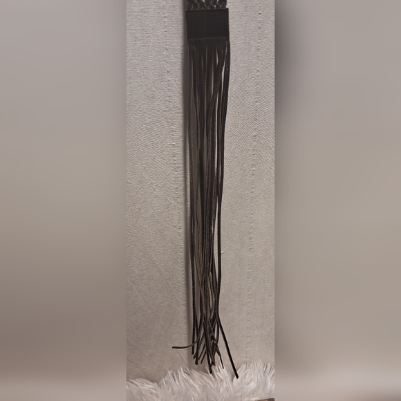 Braided Leather Fringe Belt 49" - Picture 4 of 5